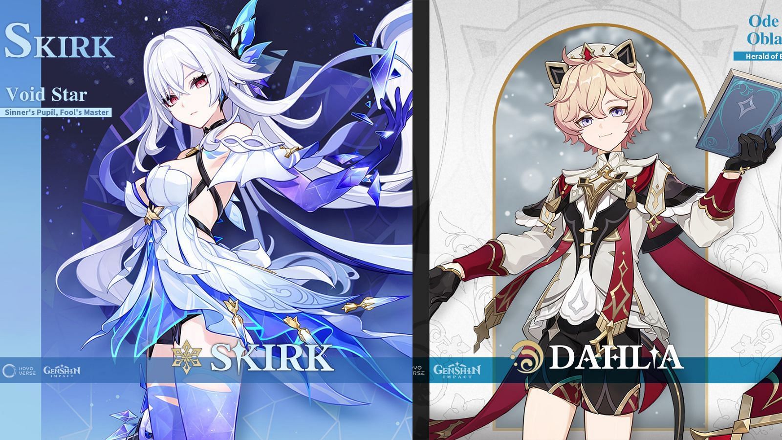 New upcoming characters Skirk and Dahlia (Image via HoYoverse)
